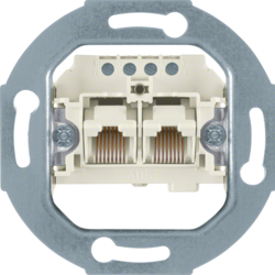 4562 FCC socket outlet, 2 x 8 (4)-pole, cat.3 Communication technology, white