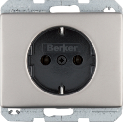 47140004 SCHUKO socket outlet Berker Arsys,  stainless steel,  metal matt finish