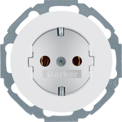 47272089 SCHUKO socket outlet 45° Berker R.1/R.3/R.8, polar white glossy