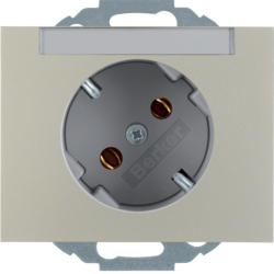 47287104 SCHUKO socket outlet 45° with labelling field,  Berker K.5, stainless steel matt,  lacquered