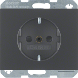 47357006 SCHUKO socket outlet with enhanced touch protection,  Berker K.1, anthracite matt,  lacquered