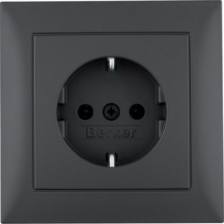 47429949 SCHUKO socket outlet with cover plate Berker S.1, anthracite matt