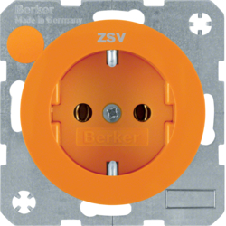 47432007 SCHUKO socket outlet "ZSV" imprint Berker R.1/R.3/R.8, orange glossy