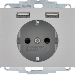 48037004 SCHUKO socket outlet with 2 x USB Berker K.5