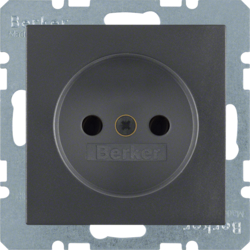 6167331606 Socket outlet without earthing contact with enhanced touch protection,  Berker S.1/B.3/B.7, anthracite,  matt