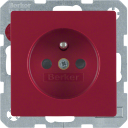 6765766012 Socket outlet with earthing pin with enhanced touch protection,  with screw-in lift terminals,  red velvety