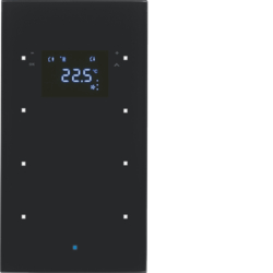 75643035 KNX Glass sensor 3gang with thermostat Display,  integrated bus coupling unit,  KNX - Berker TS Sensor,  glass black