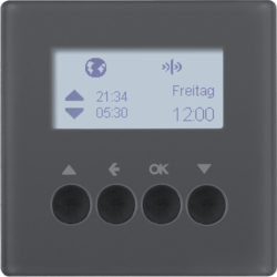 85745126 KNX radio blind time switch quicklink with display,  Berker Q.1/Q.3/Q.7/Q.9, anthracite velvety,  lacquered