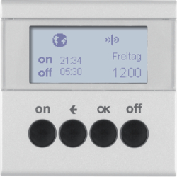 85745283 KNX radio timer quicklink with display,  Berker S.1/B.3/B.7, aluminium,  matt,  lacquered