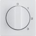 10966089 Centre plate with rotary knob for 3-step switch with neutral-position,  Berker Q.1/Q.3/Q.7/Q.9, polar white velvety