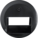 140901 Centre plate for FCC socket outlet 2gang Serie 1930/Glas,  black glossy