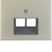 14097004 Centre plate for FCC socket outlet 2gang Berker K.5, stainless steel,  metal matt finish