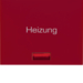 14887115 Rocker with imprint "Heizung " red lens,  Berker K.1, red glossy