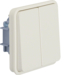 30553512 Series switch insert with rocker 2gang surface-mounted/flush-mounted,  common input terminal Berker W.1, polar white matt