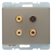 3315329011 3 x Cinch/S-Video socket outlet Berker Arsys,  light bronze matt,  lacquered