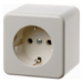 40009930 SCHUKO socket outlet surface-mounted with enhanced touch protection,  Screw terminals,  Surface-mounted,  white glossy