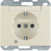 41100002 SCHUKO socket outlet with control LED with labelling field,  enhanced contact protection,  Screw-in lift terminals,  Berker Arsys,  white glossy