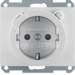 47087003 SCHUKO socket outlet with residual current circuit-breaker enhanced contact protection,  Berker K.5, aluminium,  matt,  lacquered