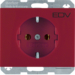 47157115 SCHUKO socket outlet with "EDV" imprint Berker K.1, red glossy