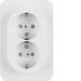 47292089 Double SCHUKO socket outlet with cover plate enhanced contact protection,  Berker R.1, polar white glossy
