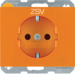 47357114 SCHUKO socket outlet with "ZSV" imprint enhanced contact protection,  Berker K.1, orange