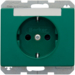 47380063 SCHUKO socket outlet with labelling field,  enhanced contact protection,  Berker Arsys,  green glossy
