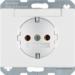 47390069 SCHUKO socket outlet with labelling field,  Berker Arsys,  polar white glossy