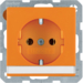 47506007 SCHUKO socket outlet with labelling field,  Berker Q.1/Q.3/Q.7/Q.9, orange velvety