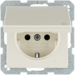 47516072 SCHUKO socket outlet with hinged cover with enhanced touch protection,  Berker Q.1/Q.3/Q.7/Q.9