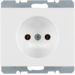 6161150169 Socket outlet without earthing contact with enhanced touch protection,  with screw terminals,  Berker Arsys,  polar white glossy