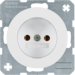 6167032089 Socket outlet without earthing contact Berker R.1/R.3/R.8, polar white glossy
