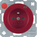 6765092022 Socket outlet with earthing pin and control LED with enhanced touch protection,  Screw-in lift terminals,  Berker R.1/R.3/R.8, red glossy