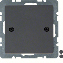 10096076 Blind plug with centre plate,  screw-on Berker Q.1/Q.3/Q.7/Q.9, anthracite velvety,  lacquered