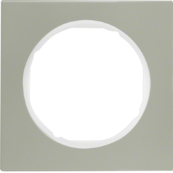 10112214 Frame 1gang Berker R.3, stainless steel/polar white