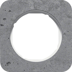 10112379 Frame 1gang Berker R.1, grey/polar white glossy,  grounded concrete