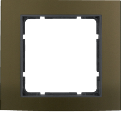 10113001 Frame 1gang Berker B.3, Aluminium brown/anthracite matt,  aluminium anodised