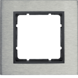 10113606 Frame 1gang Berker B.7, Stainless steel/anthracite matt,  metal brushed