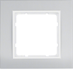10113904 Rahmen 1fach Berker B.3, Alu/polarweiß matt,  Aluminium eloxiert