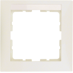 10118912 Rahmen 1fach mit Beschriftungsfeld,  Berker S.1, weiß glänzend