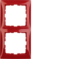 10128962 Frame 2gang Berker S.1, red glossy