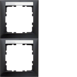 10129969 Frame 2gang vertical with labelling field,  Berker S.1, anthracite,  matt