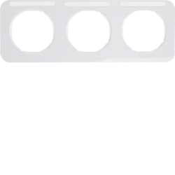 10132179 Frame 3gang horizontal with labelling field,  Berker R.1, polar white glossy