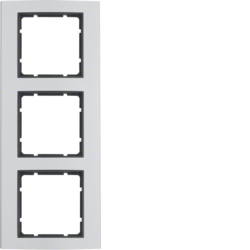 10133004 Frame 3gang Berker B.3, aluminium/anthracite matt,  aluminium anodised