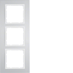 10133904 Frame 3gang Berker B.3, Aluminium/polar white matt,  aluminium anodised