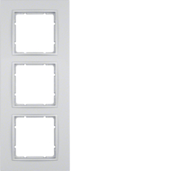 10136424 Frame 3gang Berker B.7, aluminium,  matt,  lacquered