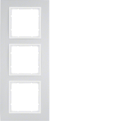 10136914 Frame 3gang Berker B.7, Aluminium/polar white matt,  aluminium anodised