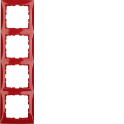 10148962 Rahmen 4fach Berker S.1, rot glänzend