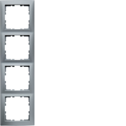 10149939 Frame 4gang Berker S.1, aluminium matt