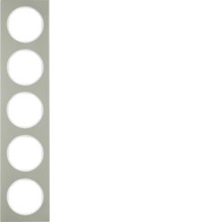 10152214 Frame 5gang Berker R.3, stainless steel/polar white
