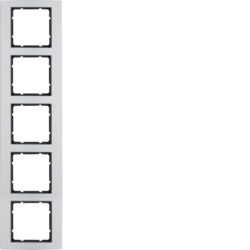 10156904 Frame 5gang Berker B.7, aluminium/anthracite matt,  aluminium anodised